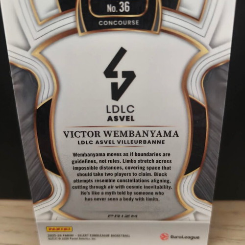 Victor Wembanyama 2025-26 Panini Select Euroleague Red Ice Cracked Concourse card new