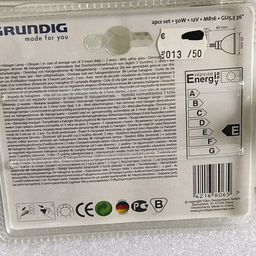 Halogen bulbs 50watt warm light GU 5.3 12volt pack of 12 new