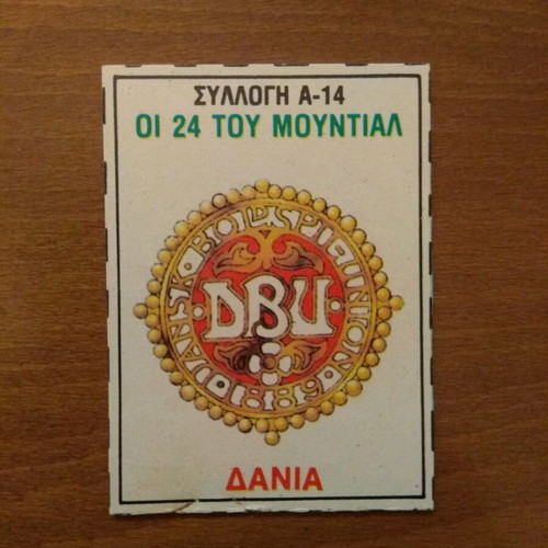 Collectible card A-14 Denmark from The 24 of the World Cup collection like new
