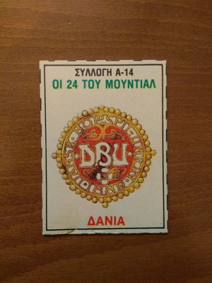 Collectible card A-14 Denmark from The 24 of the World Cup collection like new