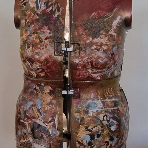 Adjustable Sewing Mannequin with Decorative Collage Coating and LED Light
