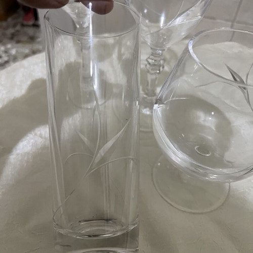 Crystal glasses new, set of 24 with delicate design