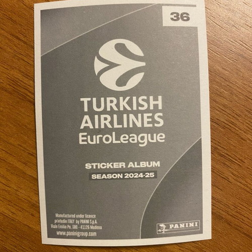 Kendrick Nunn Euroleague 2024-25 Panini card like new