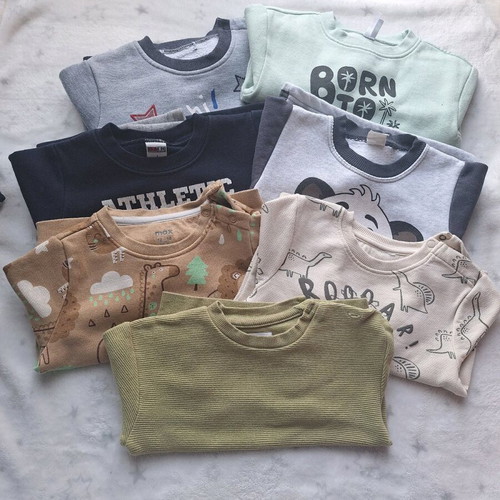 Set of 7 used baby jumpers 12-18 months