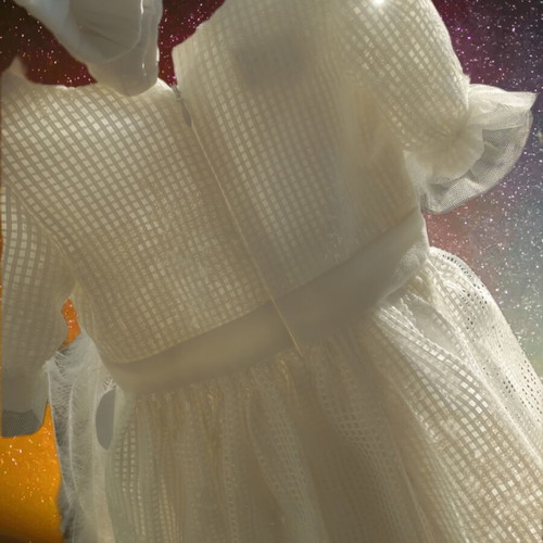 Angel Wings baptism dress 18 months, sequins, tulle with ribbon