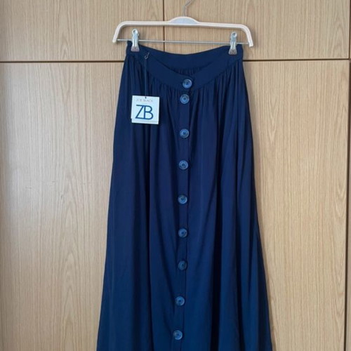 Helmi midi skirt new, navy blue with front buttons