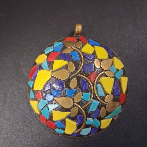 Vintage mosaic necklace used, impressive piece