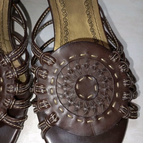 Italian leather mules brown like new, size 37