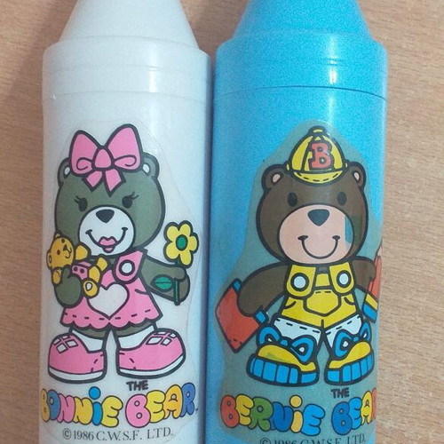 Vintage cases for children's cutlery, plastic, new, 2 pieces