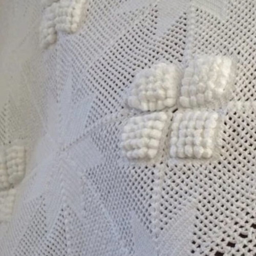 Handmade Crochet White Blanket 1.80x2.20 m, New