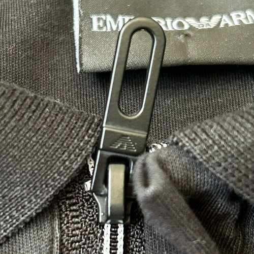 Emporio Armani men's zip polo shirt S like new, black