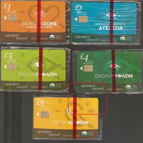 Set of 5 Cyprus Telecards New Sealed 01/2002