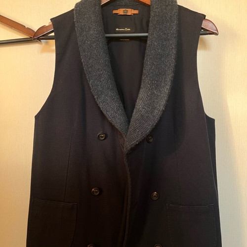 Massimo Dutti vest like new, navy blue with double-breasted buttons