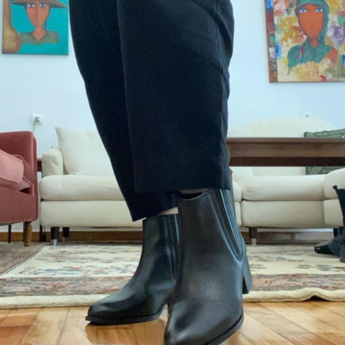 Tsouderos leather boots like new, size 38, black