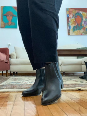 Tsouderos leather boots like new, size 38, black