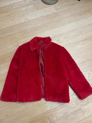 Red ecological fur like new