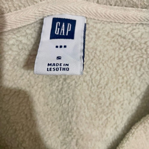 Vintage GAP fleece V-Neck colorblock like new, beige and green