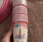 Unicorn party set new, 42 large plates, 6 small, 31 cups, 1 tablecloth