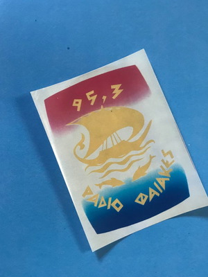 Radio Faiakes sticker used with 1986 logo