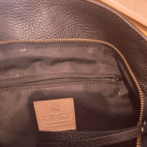 KEM leather shoulder bag new black