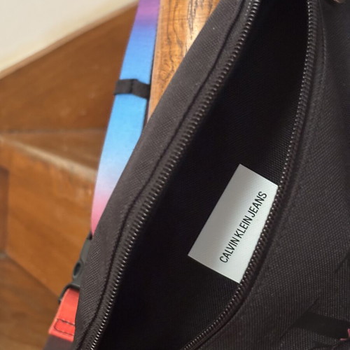 Calvin Klein Jeans black waist bag like new with rainbow strap