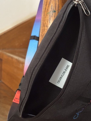 Calvin Klein Jeans black waist bag like new with rainbow strap