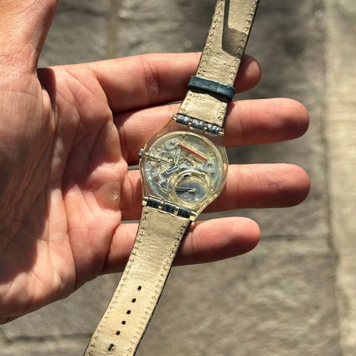 Swatch DELAVE GK145 vintage wristwatch 34mm, denim design