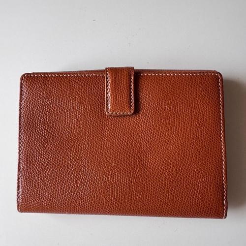Loewe Leather Wallet used brown with Anagram logo