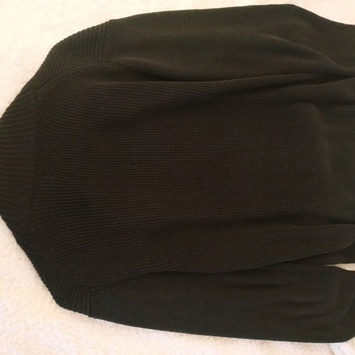 Massimo Dutti black cardigan used with leather accessories on collar and zipper