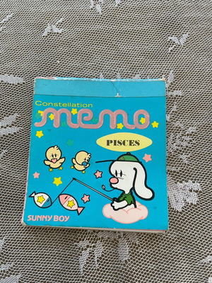 Vintage mini memo pad Sunny Boy Pisces 8x8cm σαν καινούργιο
