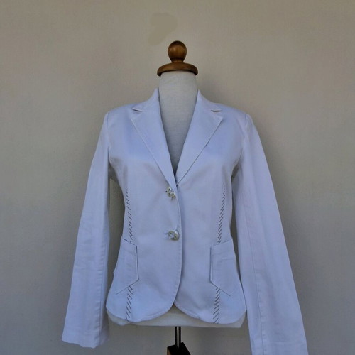 Cinnamar jacket white with embroidered details like new, size 48