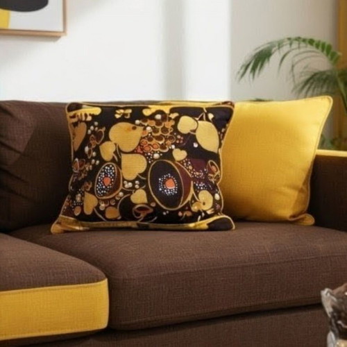 Decorative pillowcase yellow 70s 45x45 cm new