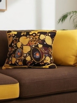 Decorative pillowcase yellow 70s 45x45 cm new