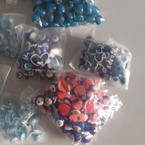 Evil eye beads like new, 580 g, blue and turquoise