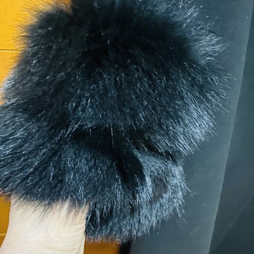 Cashmere coat new, removable fox fur collar and cuffs, black, XL