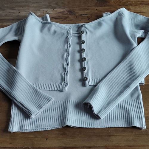 Top and cardigan set like new, gray and turquoise