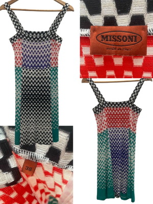 Missoni πλεκτό μίνι φόρεμα Zig Zag μεταχειρισμένο, μέγεθος M 38 10