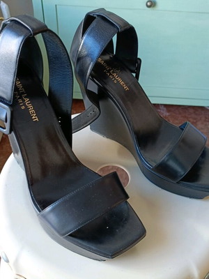 Saint Laurent platform sandals used, size 39.5, black