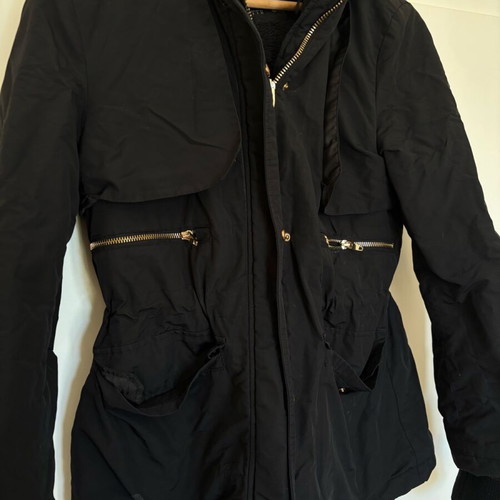 Zara Basic outerwear coat like new, black, with lining
