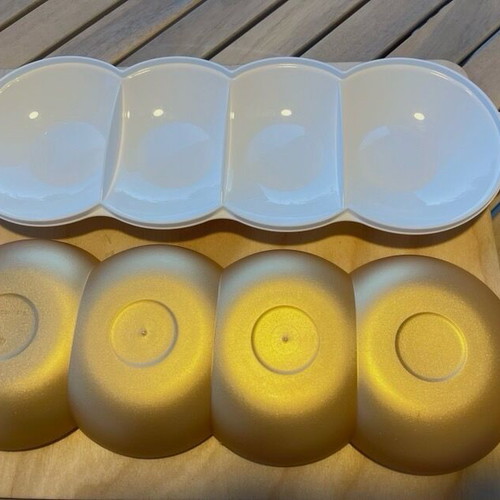 Tupperware Allegra 4-Section Serving Tray new, white and gold