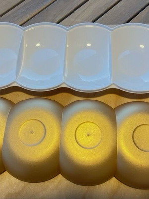 Tupperware Allegra 4-Section Serving Tray new, white and gold