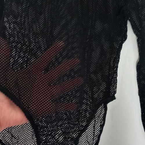 Mesh bodysuit new, elastic fabric, black, sizes M/L/XL