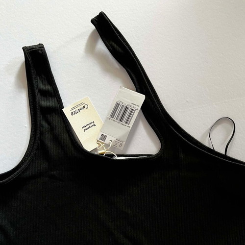 Mango black top with asymmetric straps new, size XL