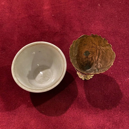 Ottoman tombak zarf used with 19th century cup