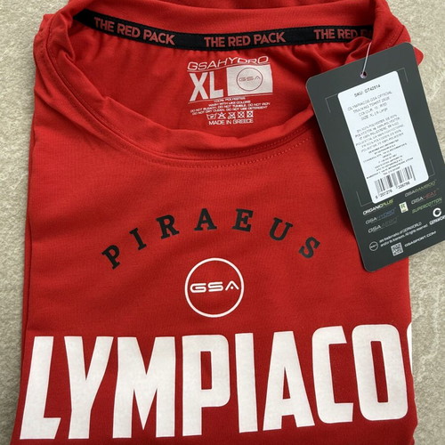 GSA Olympiacos BC The Red Pack Training T-Shirt XL new authentic 25/26