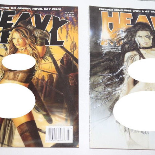 Heavy Metal magazines used, July and November 2007, Luis Royo cover