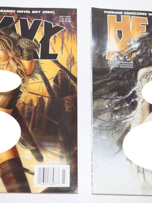 Heavy Metal magazines used, July and November 2007, Luis Royo cover