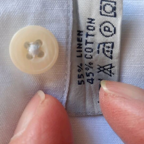 Men's short-sleeve shirt Glou XL white 55% linen 45% cotton like new