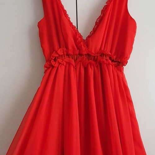Amuse Maxi Dress New With Embroidered Flowers Red M