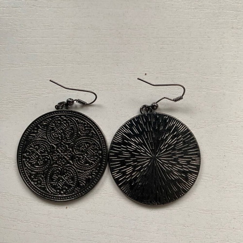 Earrings used, 2 pairs dangling with stone and geometric designs